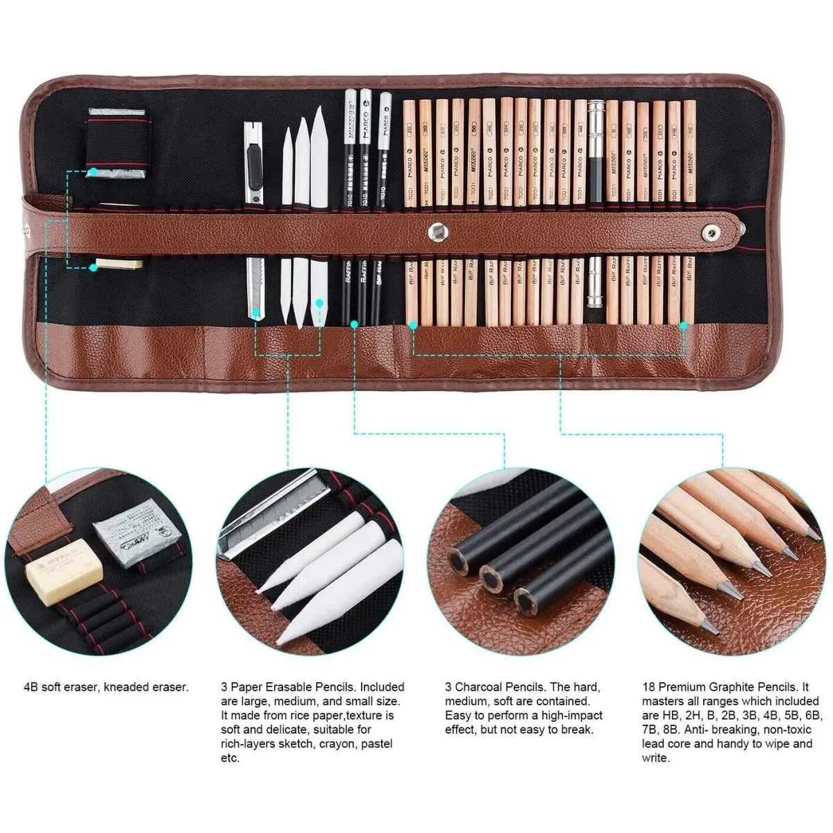 29pc Professional Drawing Artist Kit