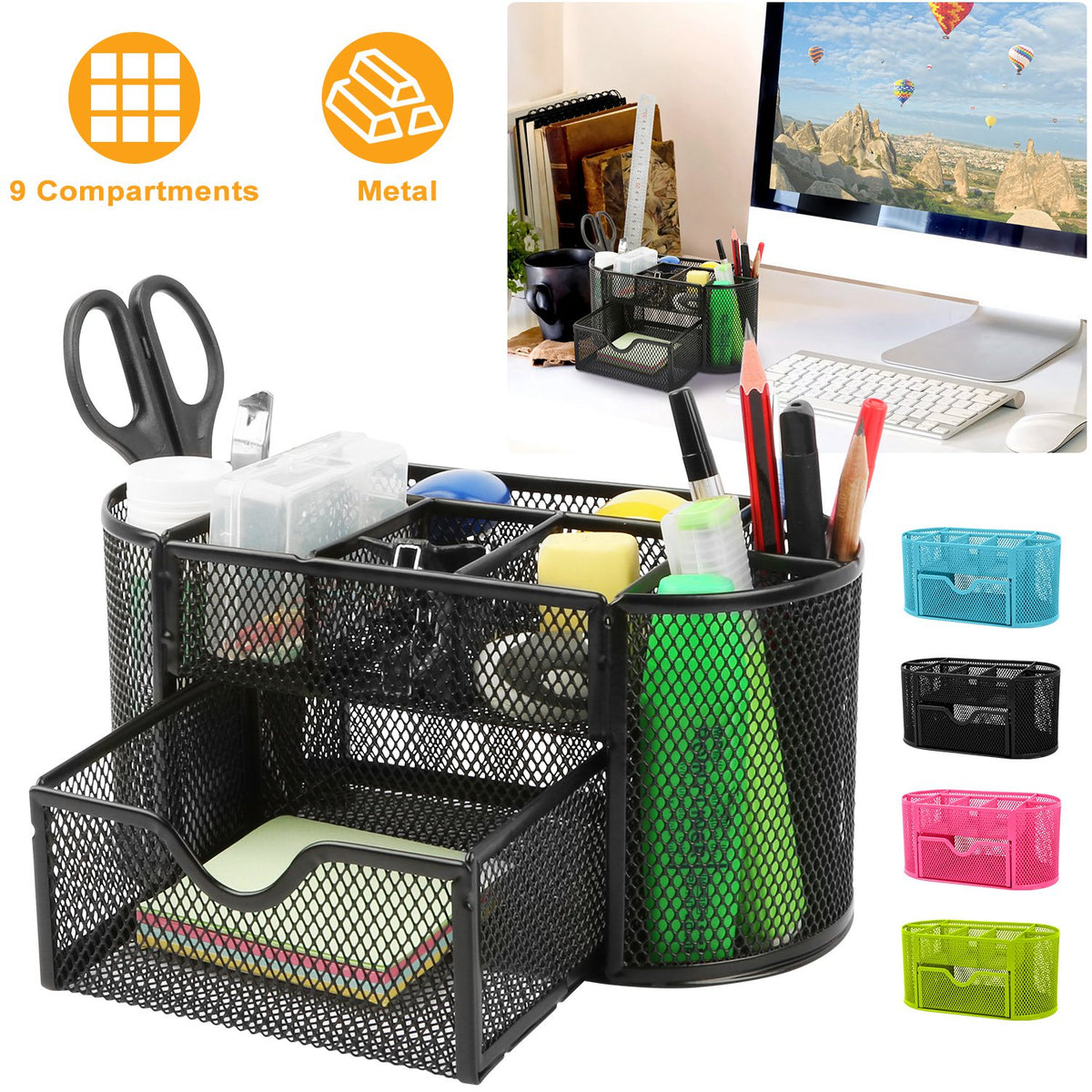 Metal Mesh Pencil Holder - Desk Organizer
