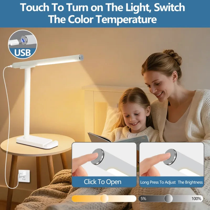 LED Desk Lamp White - in use
