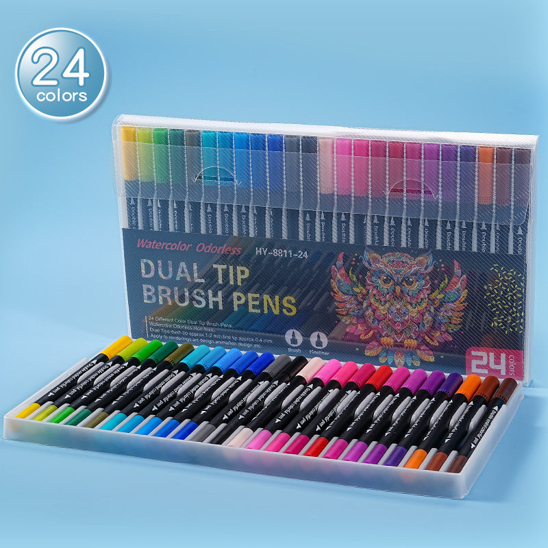 Dual Tip Watercolor Markers Washable Art Pens