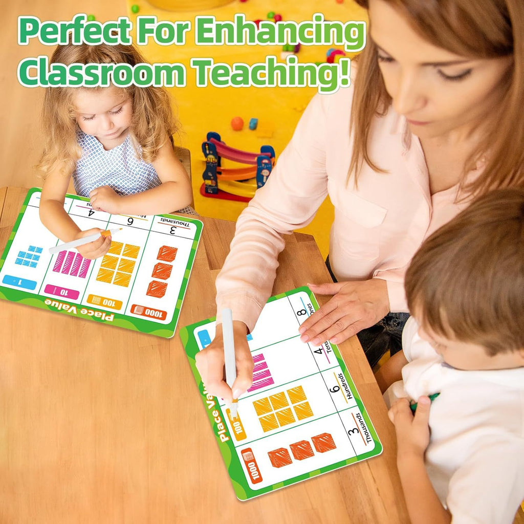 Dry-Erase Math Flash Cards for Kids Addition Subtraction Learning Games