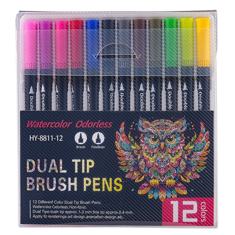 Dual Tip Watercolor Markers Washable Art Pens