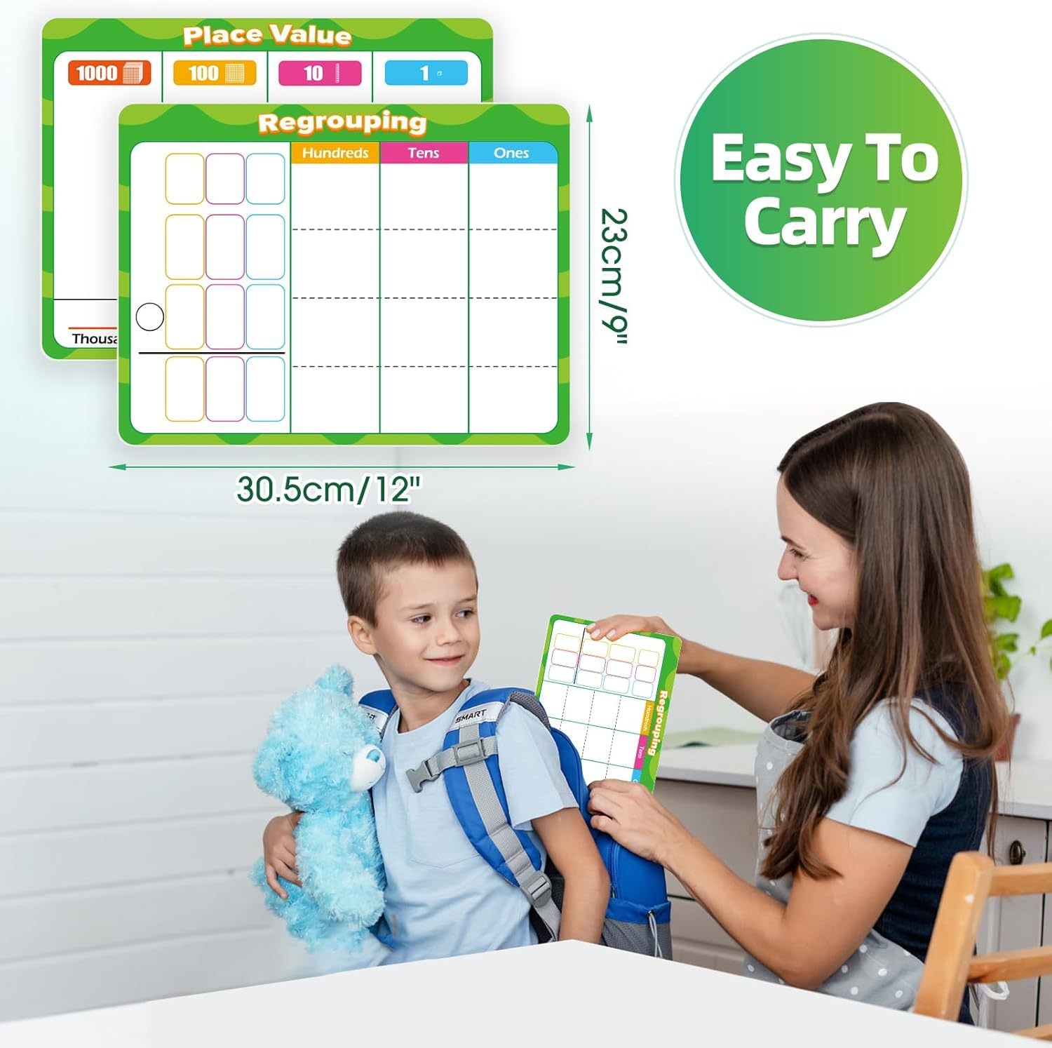 Dry-Erase Math Flash Cards for Kids Addition Subtraction Learning Games