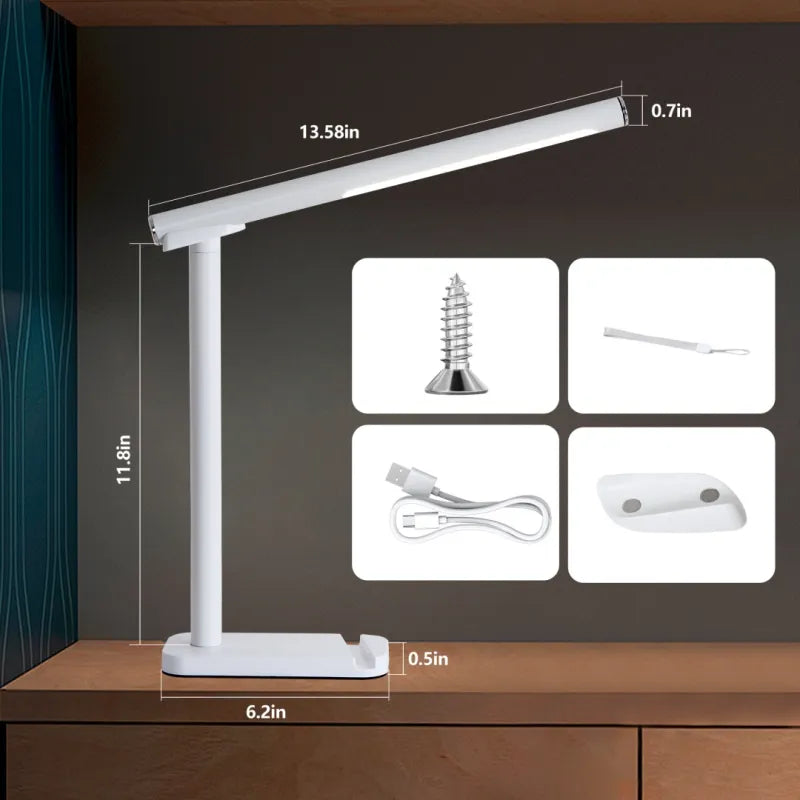 LED Desk Lamp 360 Adjustable - White