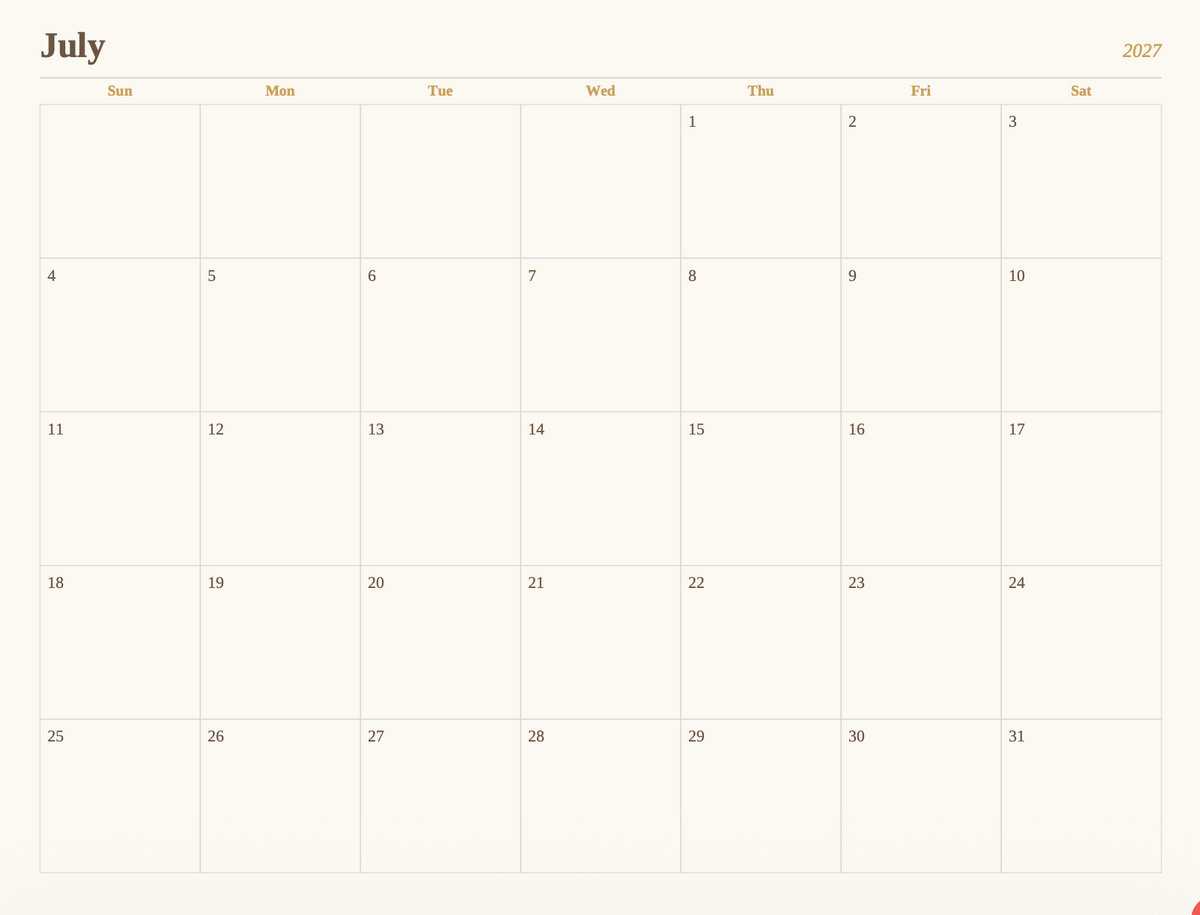 The Cozy Learning School Year Calendar (Aug 2026-Jul 2027)